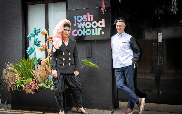 Josh Wood and Jodie Harsh team up for a socially distanced styling session in support of the Mayor of London’s #LondonIsOpen