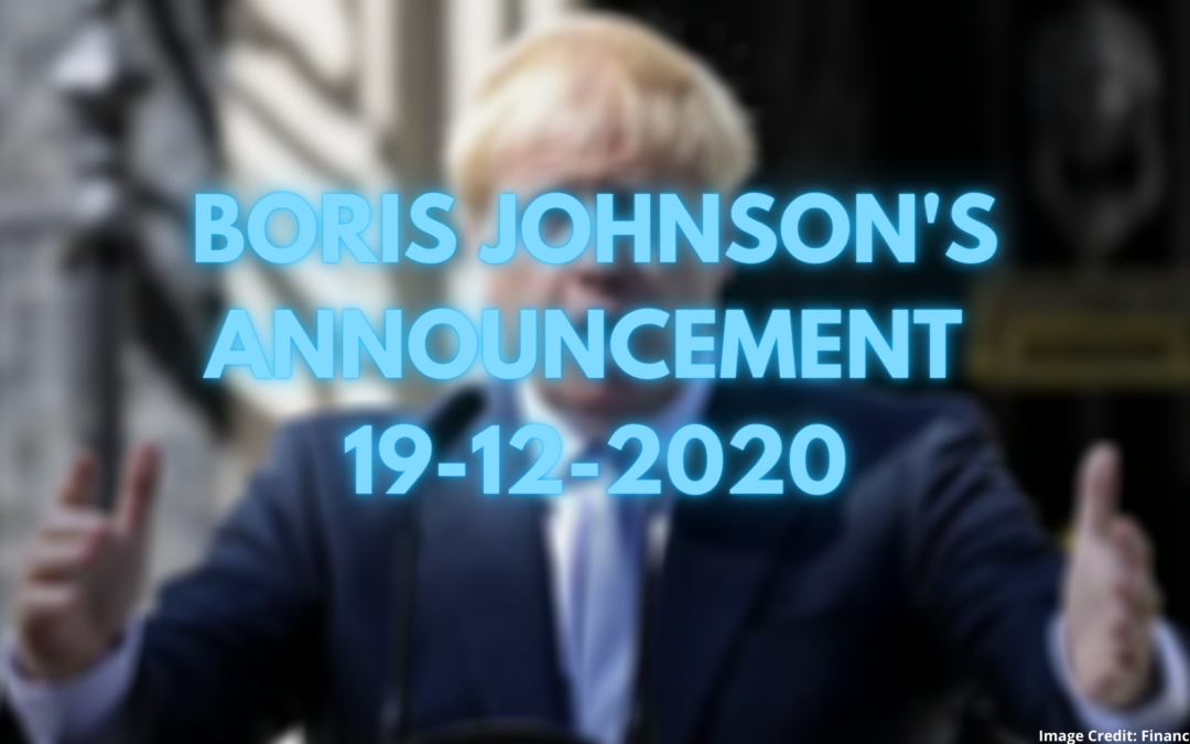 COVID-19: Boris Johnson’s Announcement 19/12/2020