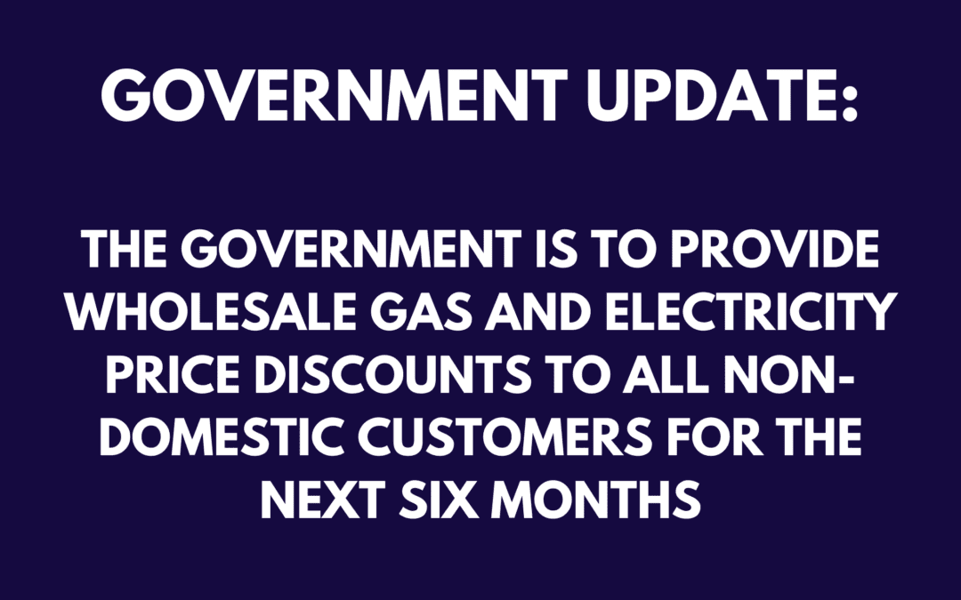 Government to provide gas and electricity discounts to businesses in new plan